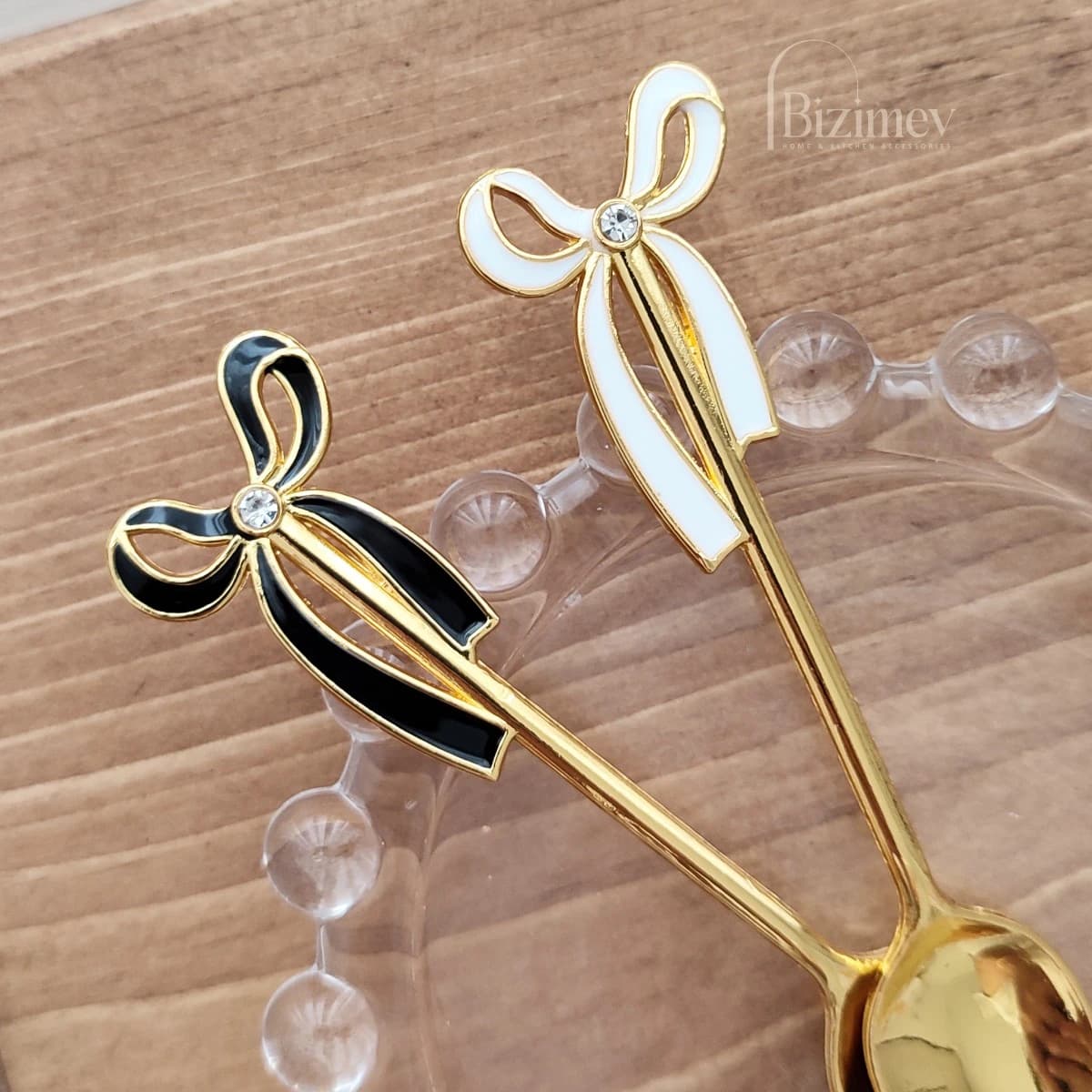 قاشق چای خوری پاپیون طلایی — تصویر ۴