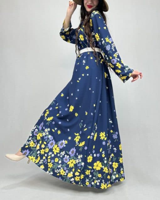 پیراهن کلوش طرح نیلوش PR7356 — تصویر ۴