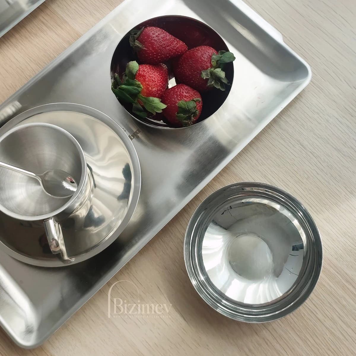 پیاله ماست خوری استیل براق