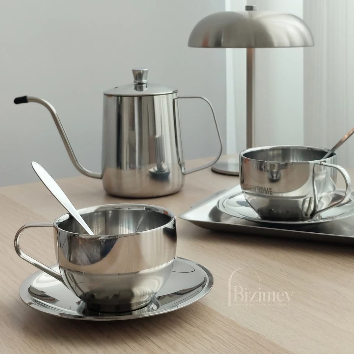 فنجان و نعلبکی استیل انگلیش هوم