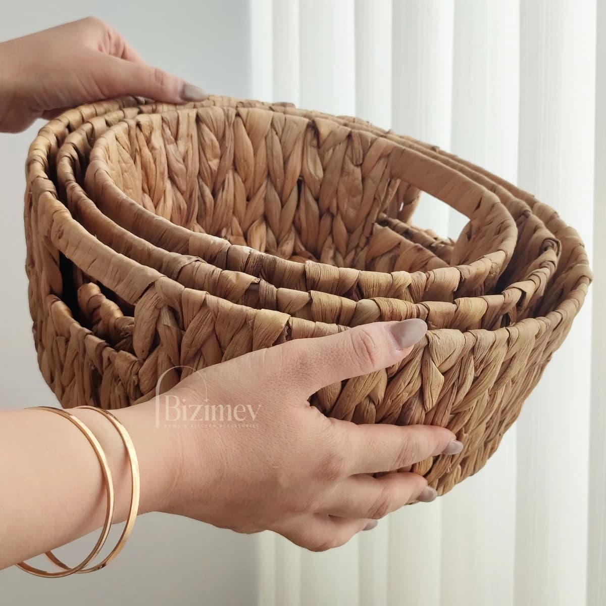 سبد حصیری دسته دار گرد — تصویر ۶
