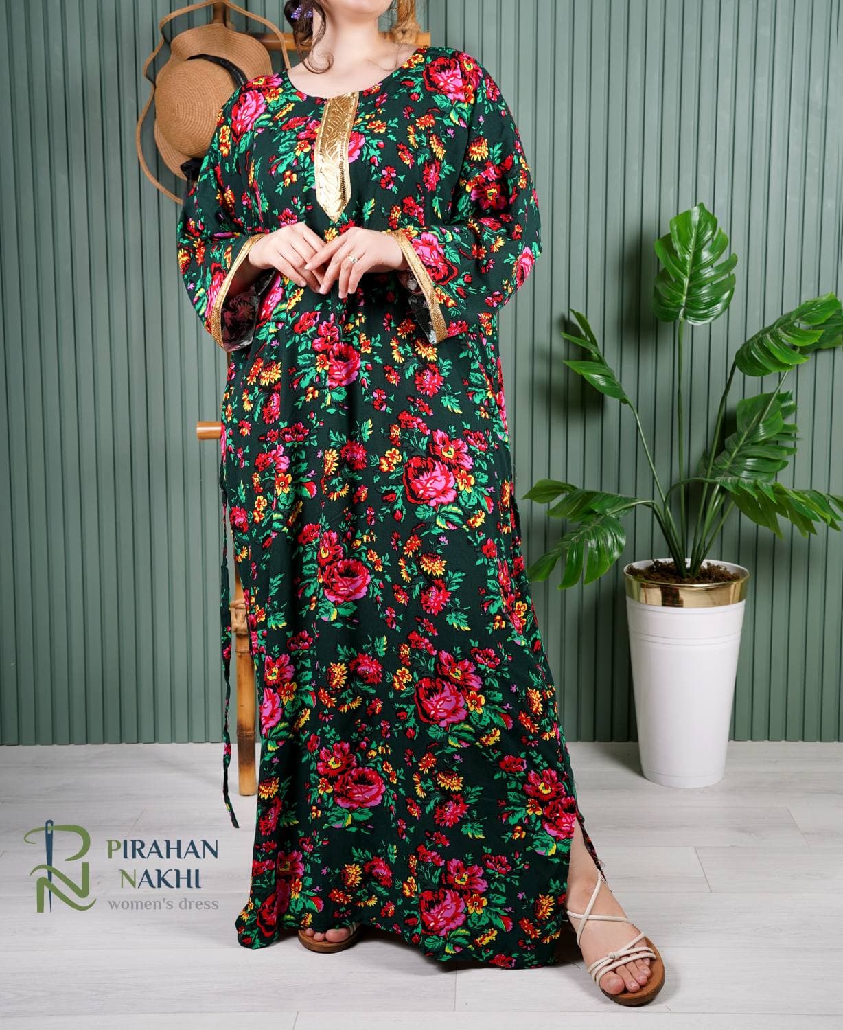 ساحلی کتیبه طلایی گل درشت E7496 — تصویر ۱۰