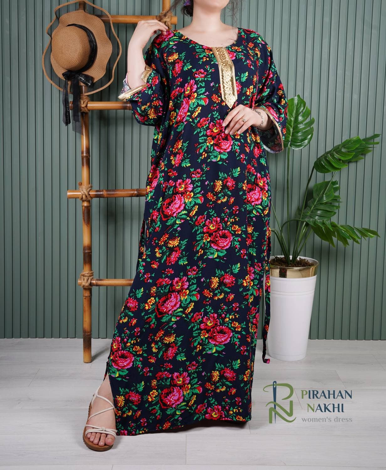 ساحلی کتیبه طلایی گل درشت E7496 — تصویر ۱۱