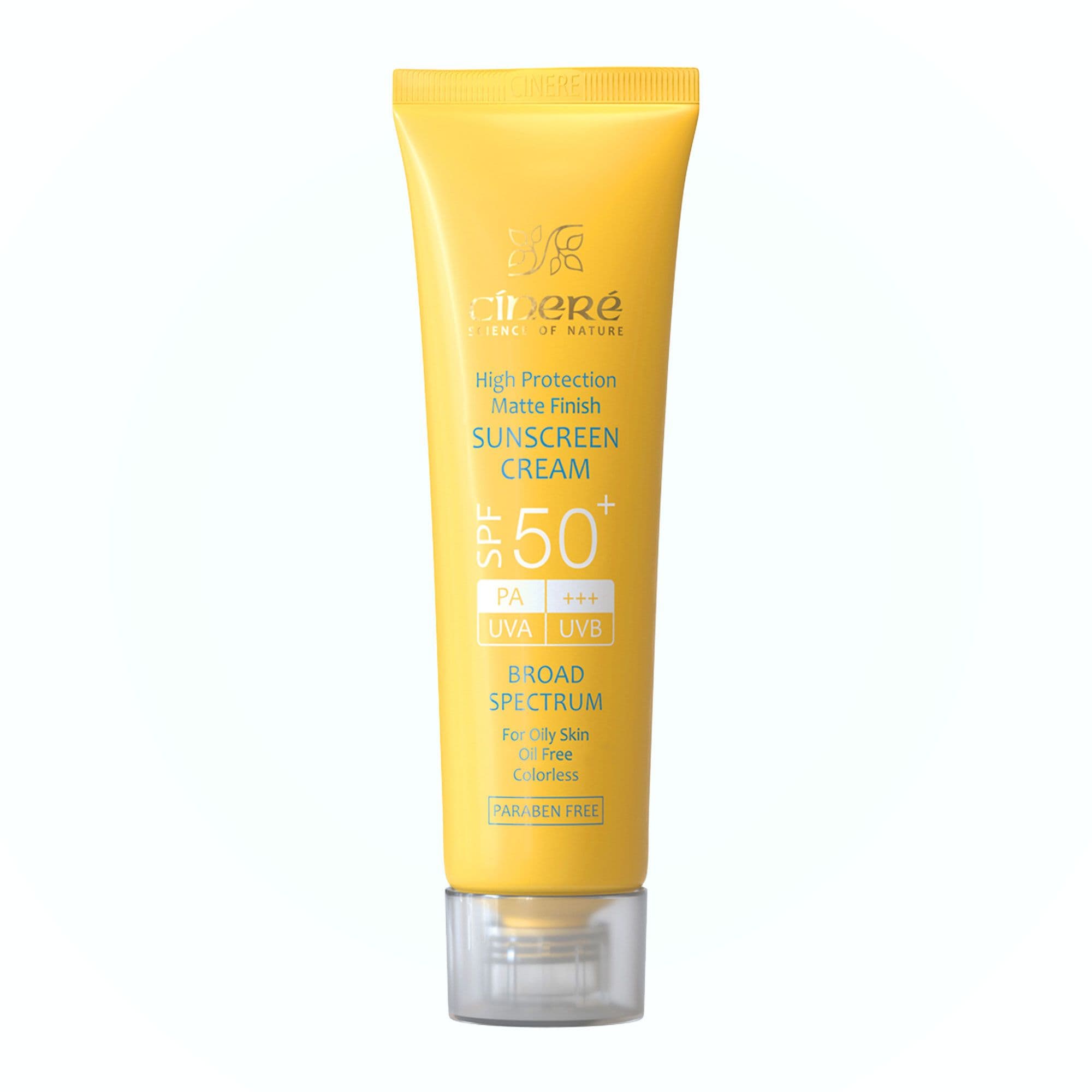 کرم ضدآفتاب سینره spf 50 بی رنگ برای پوست چرب