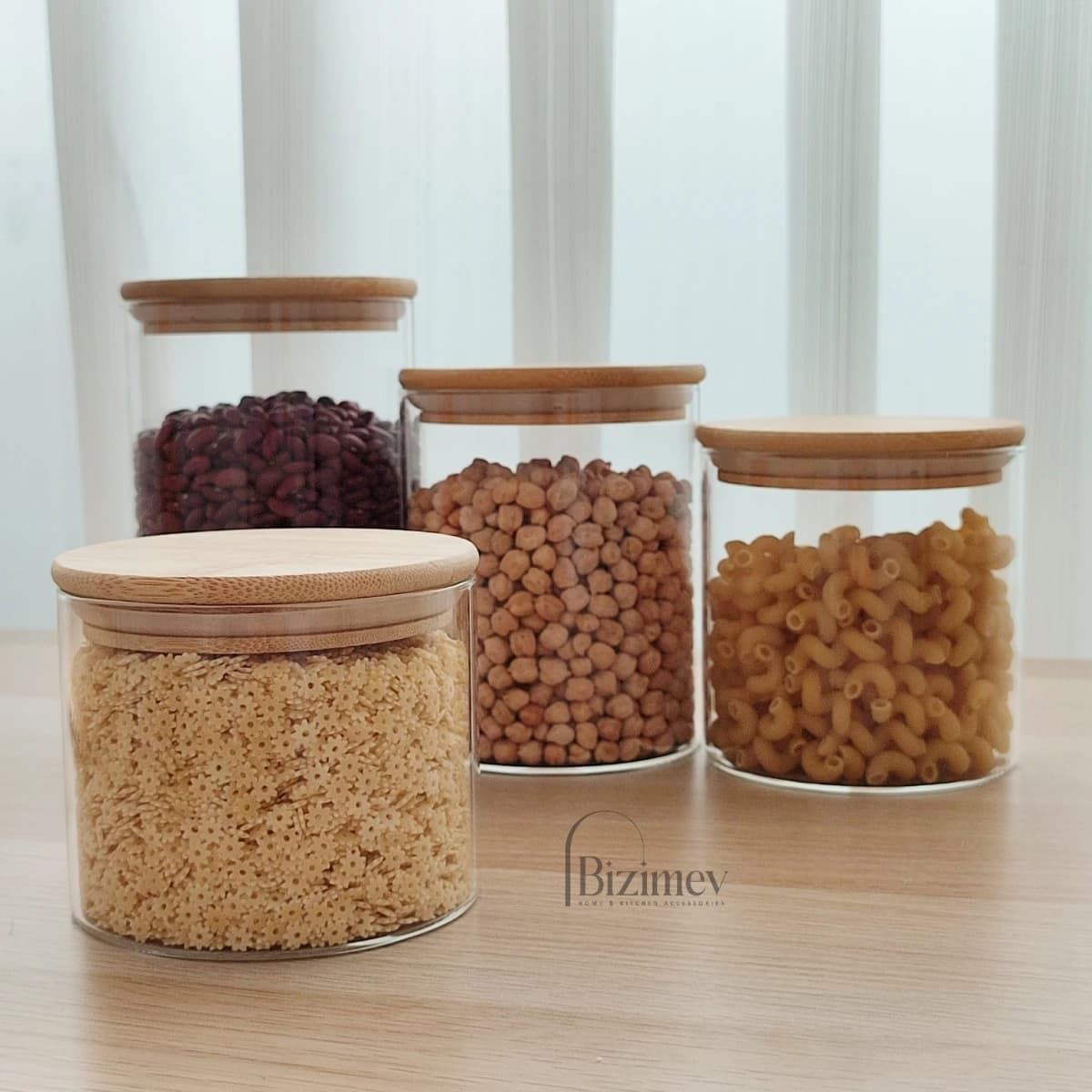 بانکه پیرکس درب بامبو ( قطر 10 سانت )