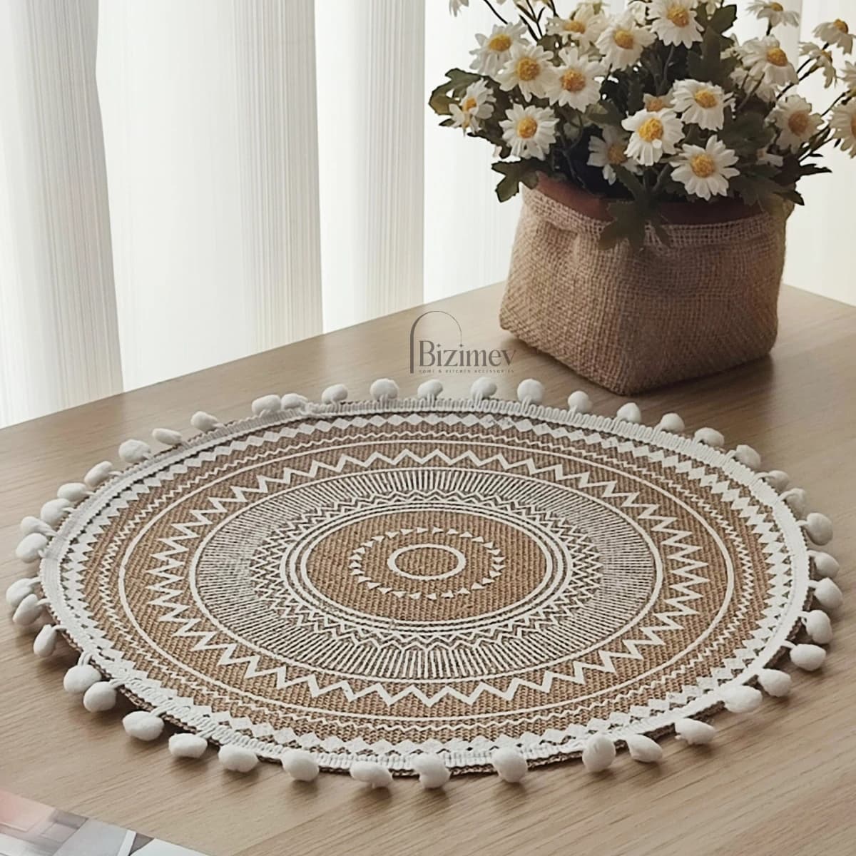 زیربشقابی منگوله دار طرحدار