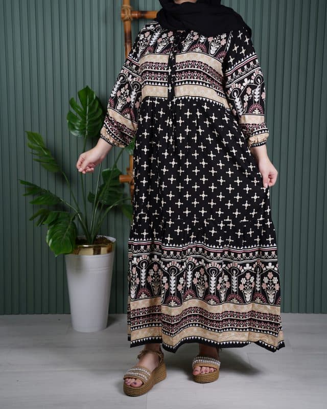 پیراهن حاشیه دار آیدا 7302