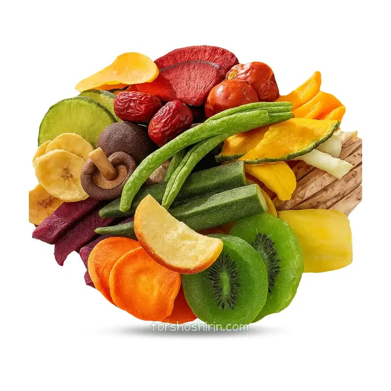میکس فرایز میوه و سبزیجات 90 گرم
