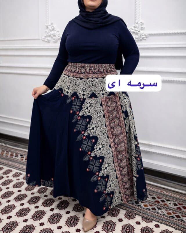 دامن تمام کلوش اندونزی بابونه 7360 — تصویر ۳