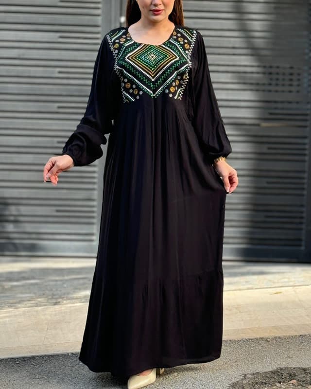 ساحلی گلدوزی نخی آستین کیمونو 6114