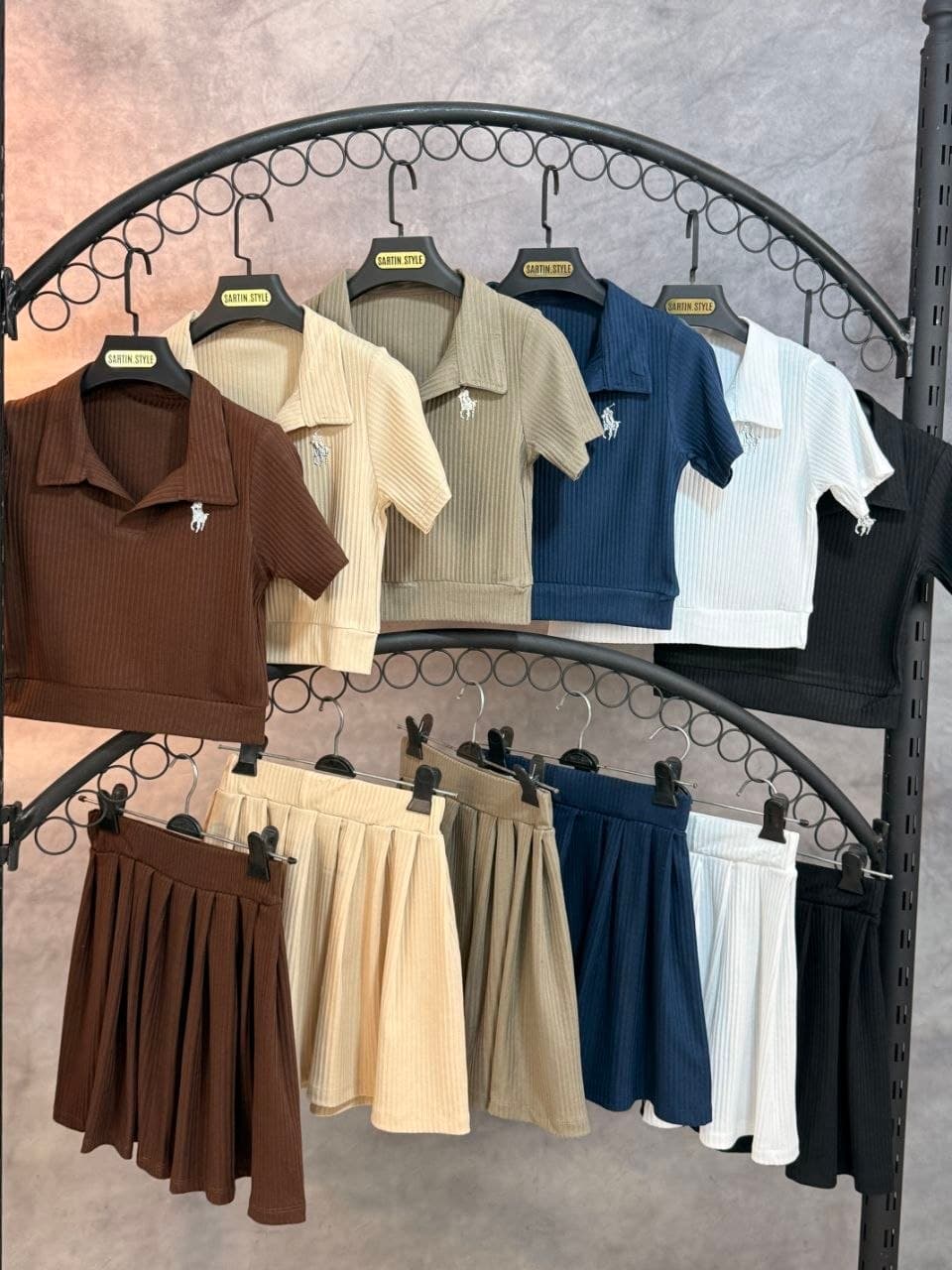ست کراپ و دامن polo(عمده)