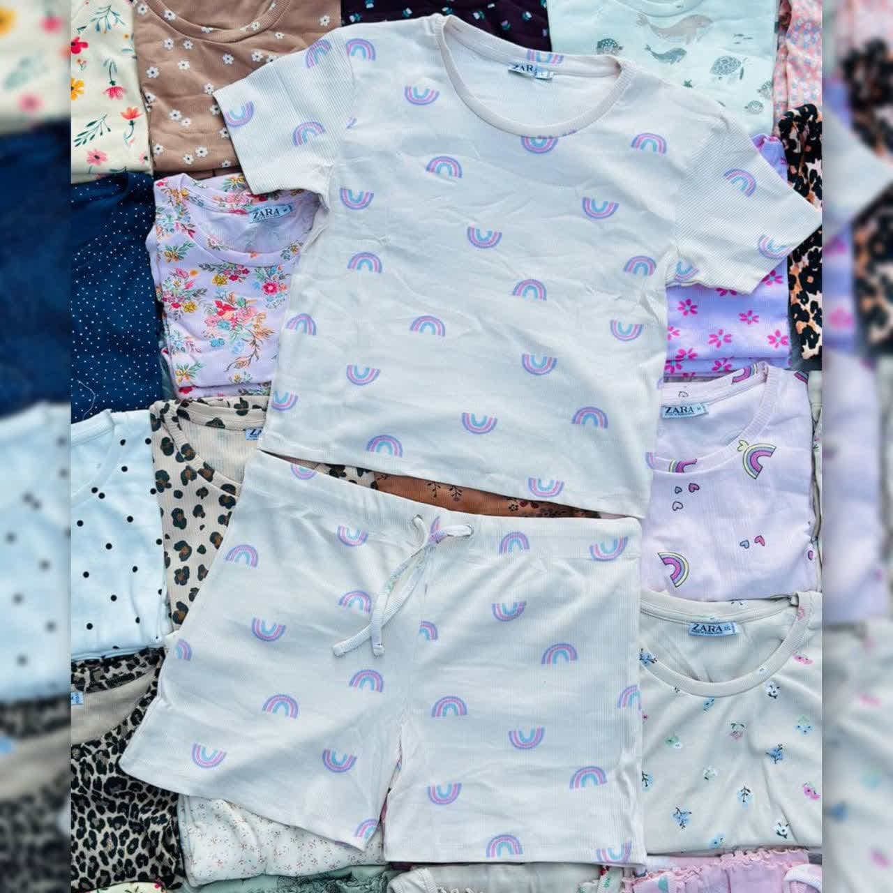 ست کراپ و شورتک ZARA عمده (پک 6 عددی) — تصویر ۶