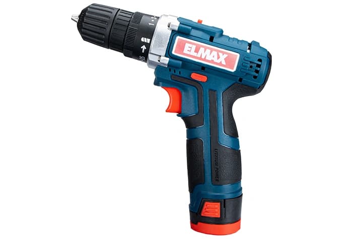 دریل شارژی المکس ELMAX مدل 1702-12 ولت سهنظام 10 میلیمتری