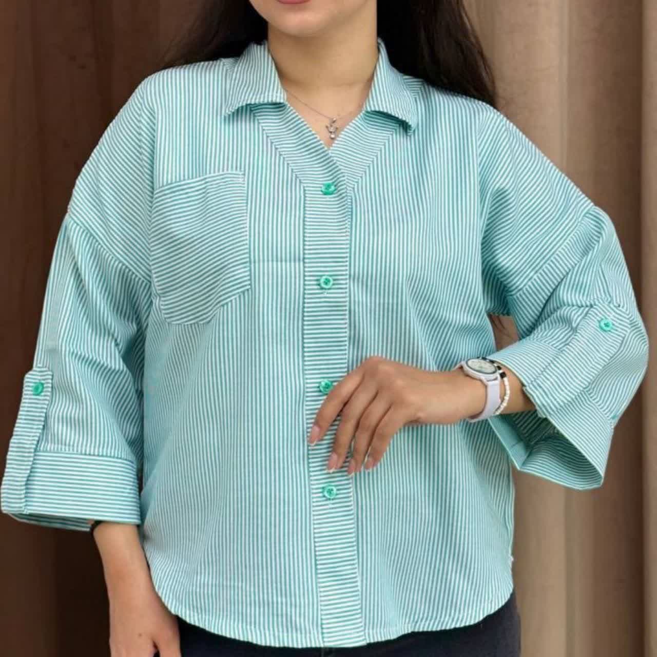 شومیز یقه هفت تک جیب عمده (پک 5 عددی) — تصویر ۳