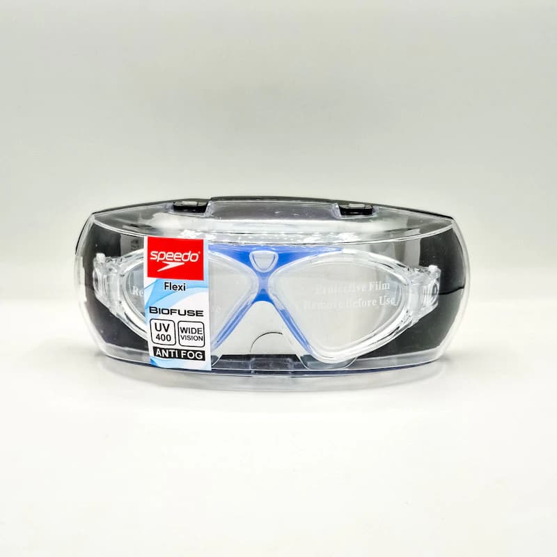 عینک شنا و غواصی اسپیدو (Speedo) مدل ماسکی دید عریض | عینک ارگونومیک با فریم ژله‌ای یکپارچه، دید پانوراما و بند سیلیکونی قابل تنظیم — تصویر ۸