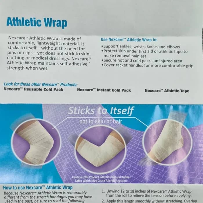 باند خودچسب ورزشی تری ام Nexcare مدل Athletic Wrap عرض ۷.۶ سانتی‌متر | چسب محافظ آسیب‌دیدگی 3M — تصویر ۹