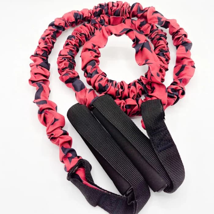 کش تمرینی CX روکش‌دار مدل Camo | کش بدنسازی و پیلاتس مجهز به دسته اسفنجی و روکش محافظ — تصویر ۴