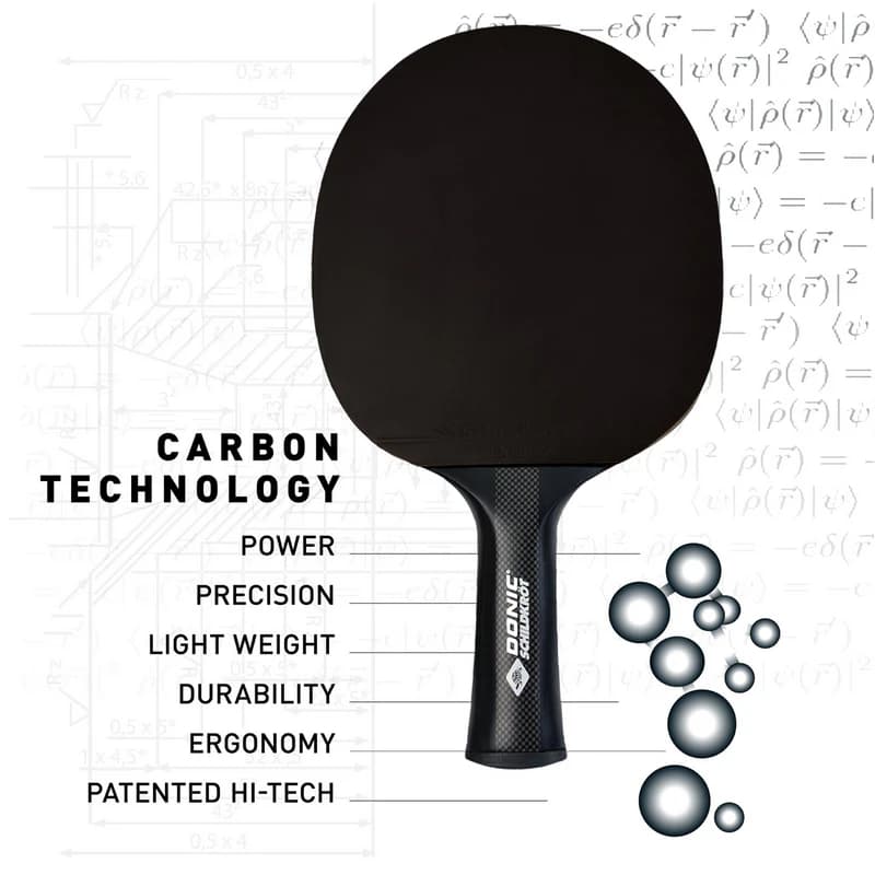 راکت پینگ‌پنگ Donic Schildkröt CarboTec 3000 | سلطان سرعت و قدرت با ۵۰% کربن و فناوری QRC — تصویر ۴