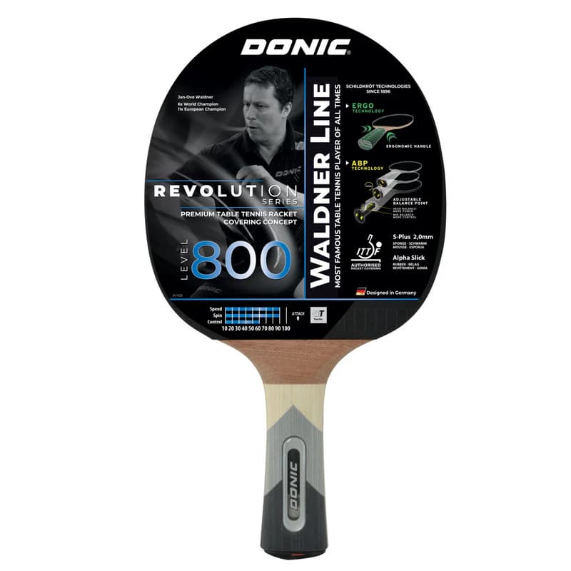 راکت پینگ‌پنگ Donic Schildkröt مدل Waldner 800 | تکنولوژی ABP و رویه Alpha-Slick با اسفنج ۲.۰ میلی‌متری