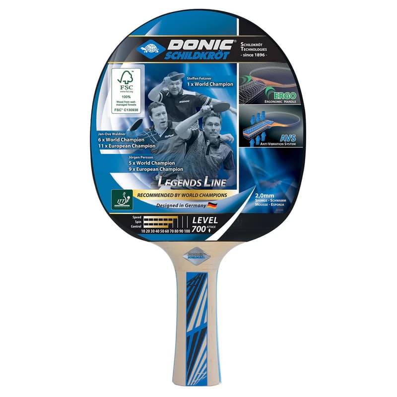 راکت پینگپنگ Donic Schildkröt مدل Legends 700 FSC | تهاجمی با اسفنج ۲.۰ میلیمتری و تکنولوژی AVS — تصویر ۲
