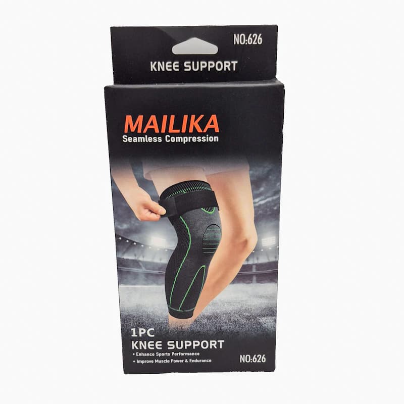 زانوبند کشی MAILIKA کد 626 | مدل تک‌چسب با تکنولوژی Seamless Compression جهت حمایت داینامیک — تصویر ۲