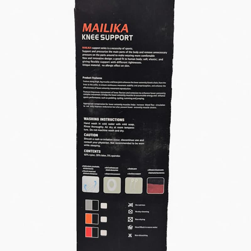 زانوبند طبی-ورزشی MAILIKA کد 506 | مدل کشی آتل‌دار حرفه‌ای با تکنولوژی Seamless Compression — تصویر ۵