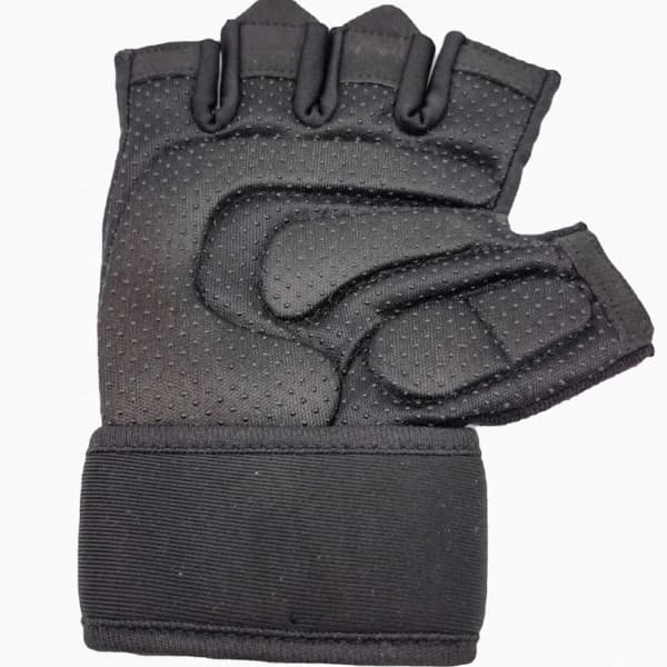 دستکش بدنسازی نیمه انگشتی Reebok | کفی استپدار پددار و مچبند حمایتی — تصویر ۳