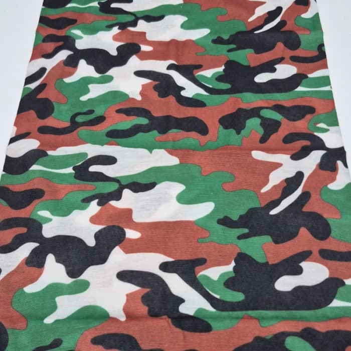 اسکارف ورزشی نخی طرح ارتشی (چریکی) سبز و قهوهای | فیسماسک کوهنوردی مدل Camouflage