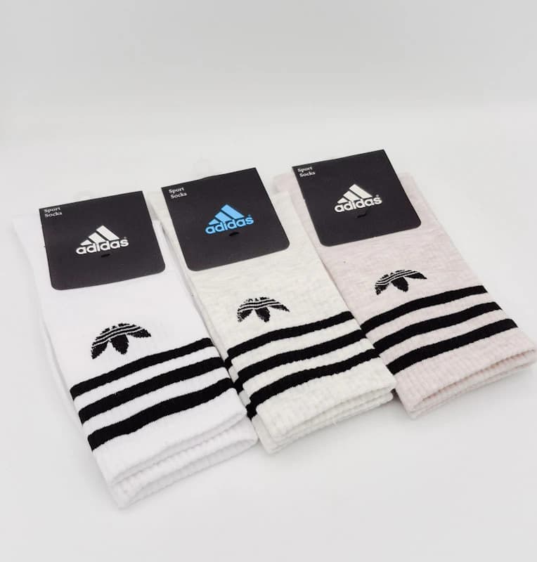جوراب ورزشی آدیداس (Adidas) نخ پنبه | رنگ‌بندی متنوع، نرم و باکیفیت — تصویر ۵