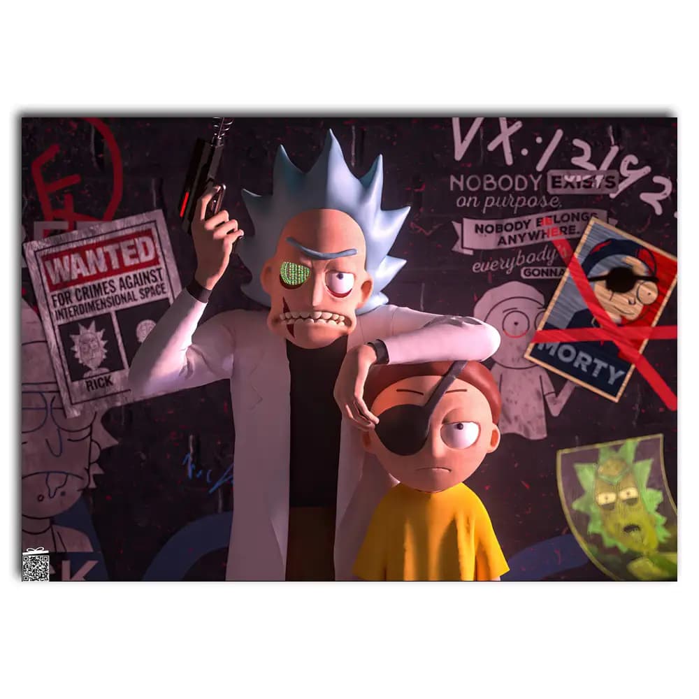 متال پوستر انیمیشن Rick And Morty کد K071 — تصویر ۲