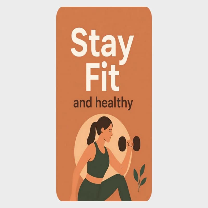 حوله باشگاهی طرح Stay Fit | حوله ورزشی الهام‌بخش با طراحی مدرن و رنگ نارنجی انرژی‌زا 120×60 — تصویر ۲