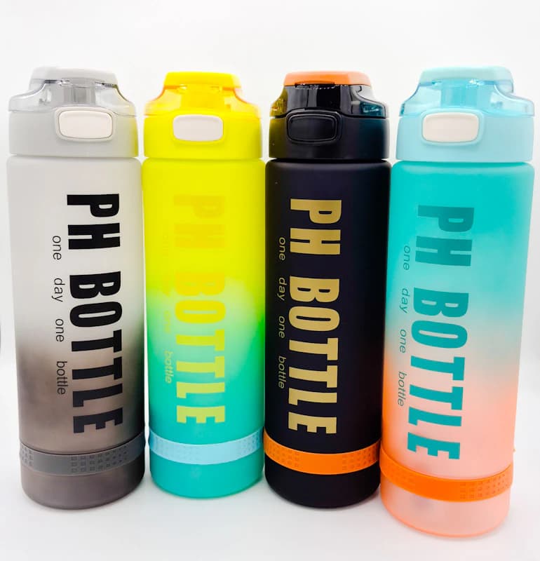 قمقمه PH Bottle یک لیتری | مات، درب قفلی ضامن‌دار مناسب ورزش و باشگاه — تصویر ۲