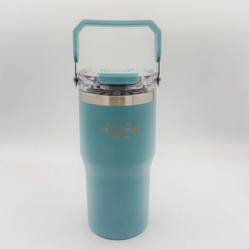 ماگ استیل دو جداره SITARAYURI 600ml | نی‌دار، آسان‌نوش و دستگیره‌دار — تصویر ۸