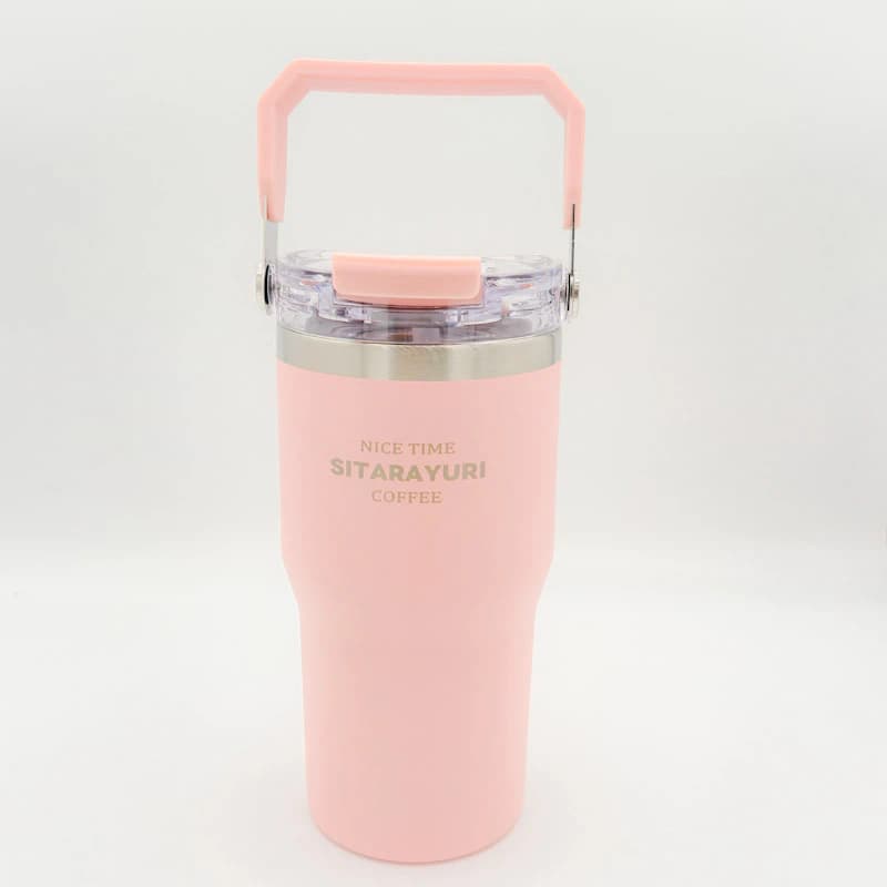 ماگ استیل دو جداره SITARAYURI 600ml | نی‌دار، آسان‌نوش و دستگیره‌دار — تصویر ۵