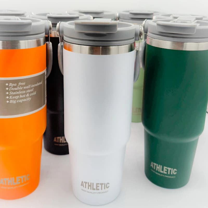 ماگ ورزشی ATHLETIC استیل دو جداره 980ml | حفظ گرم و سرد، نی دار و BPA Free — تصویر ۲