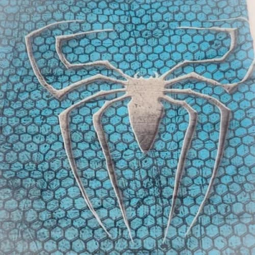 اسکارف ورزشی ساده طرح عنکبوت آبی گرافیکی — تصویر ۲