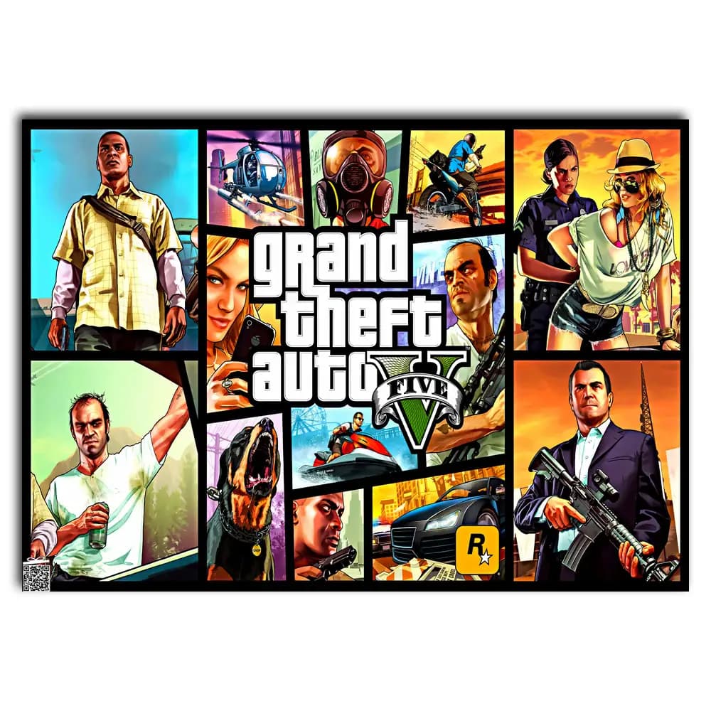 متال پوستر بازی Gta V کد G021 — تصویر ۲