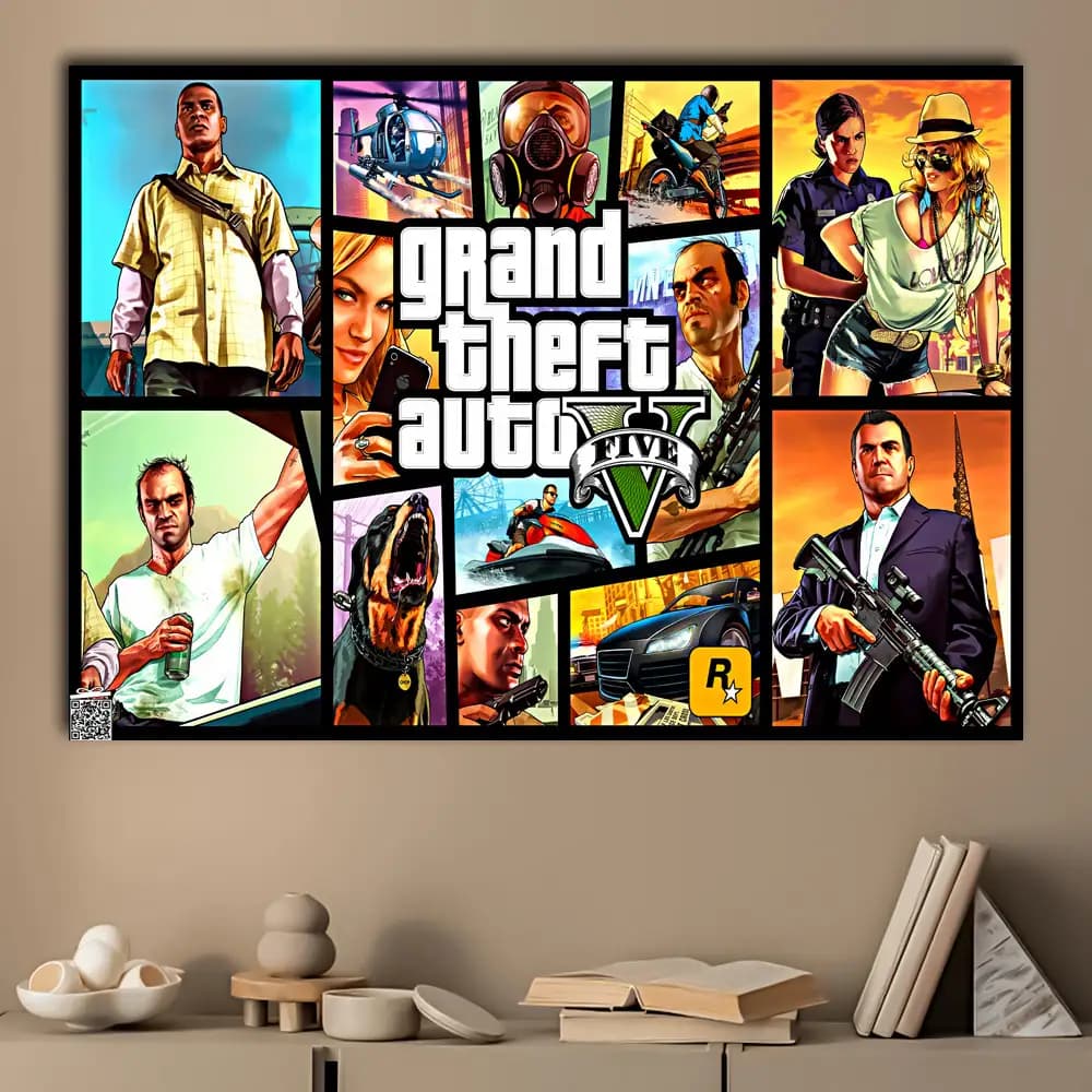 متال پوستر بازی Gta V کد G021 — تصویر ۳