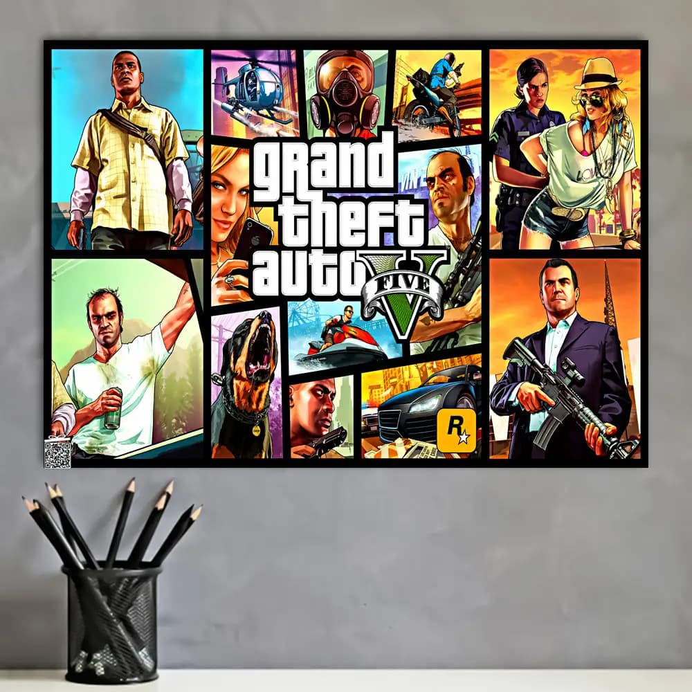 متال پوستر بازی Gta V کد G021 — تصویر ۴