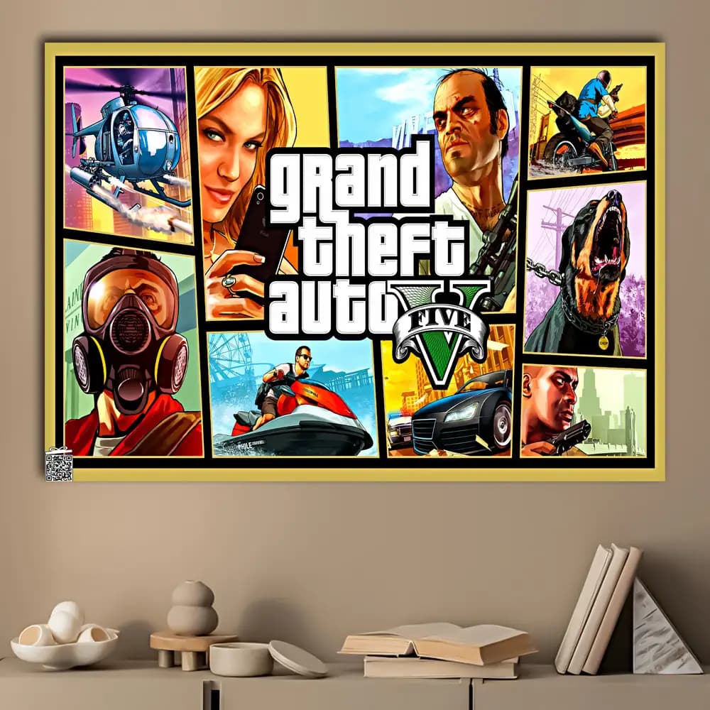 متال پوستر بازی Gta V کد G020 — تصویر ۳