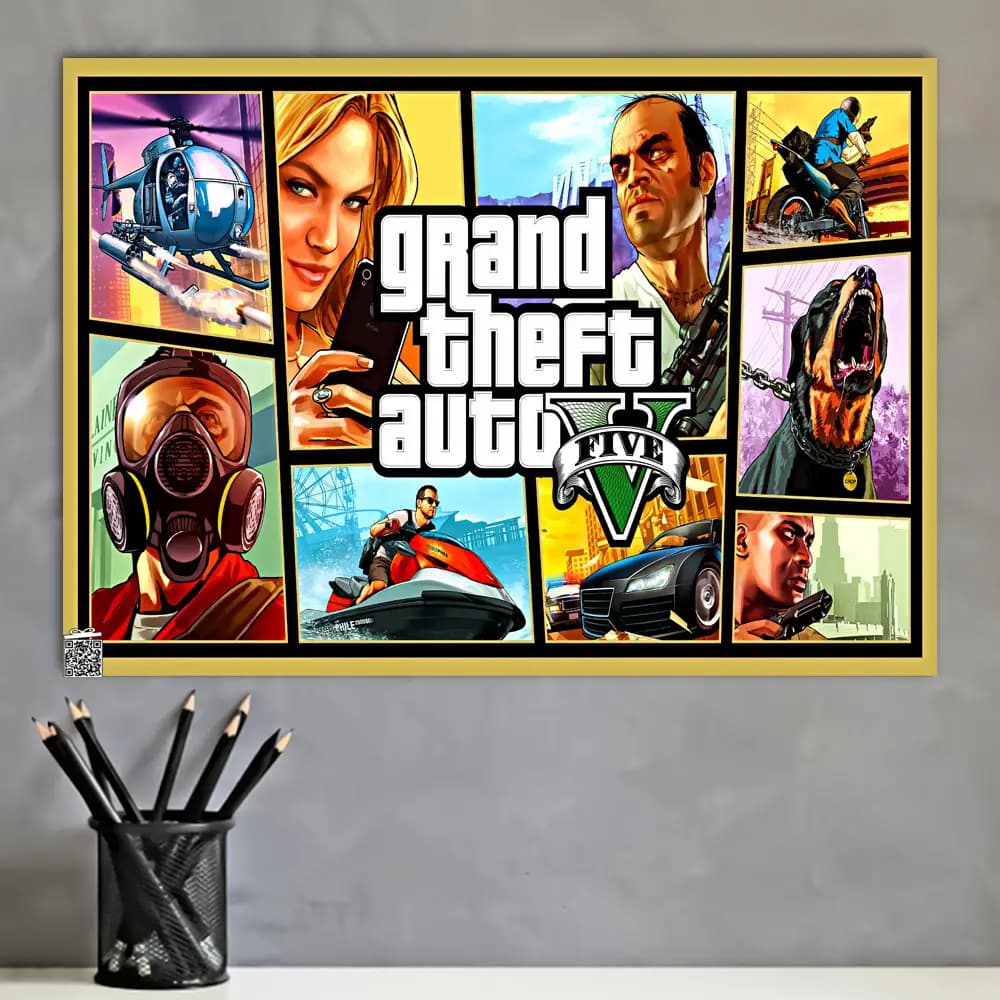 متال پوستر بازی Gta V کد G020 — تصویر ۴