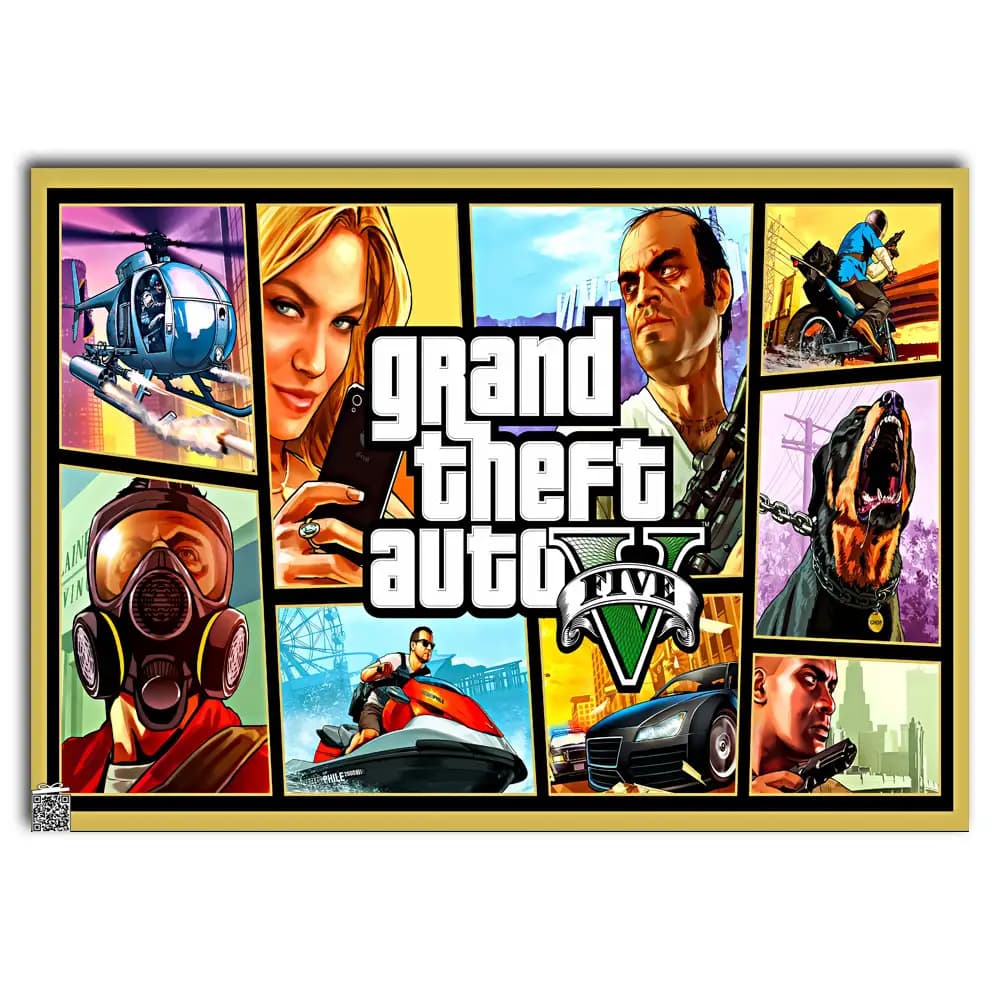 متال پوستر بازی Gta V کد G020 — تصویر ۲