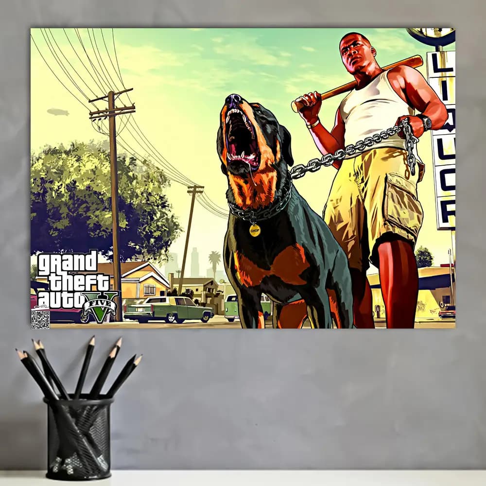 متال پوستر بازی Gta V کد G019 — تصویر ۴