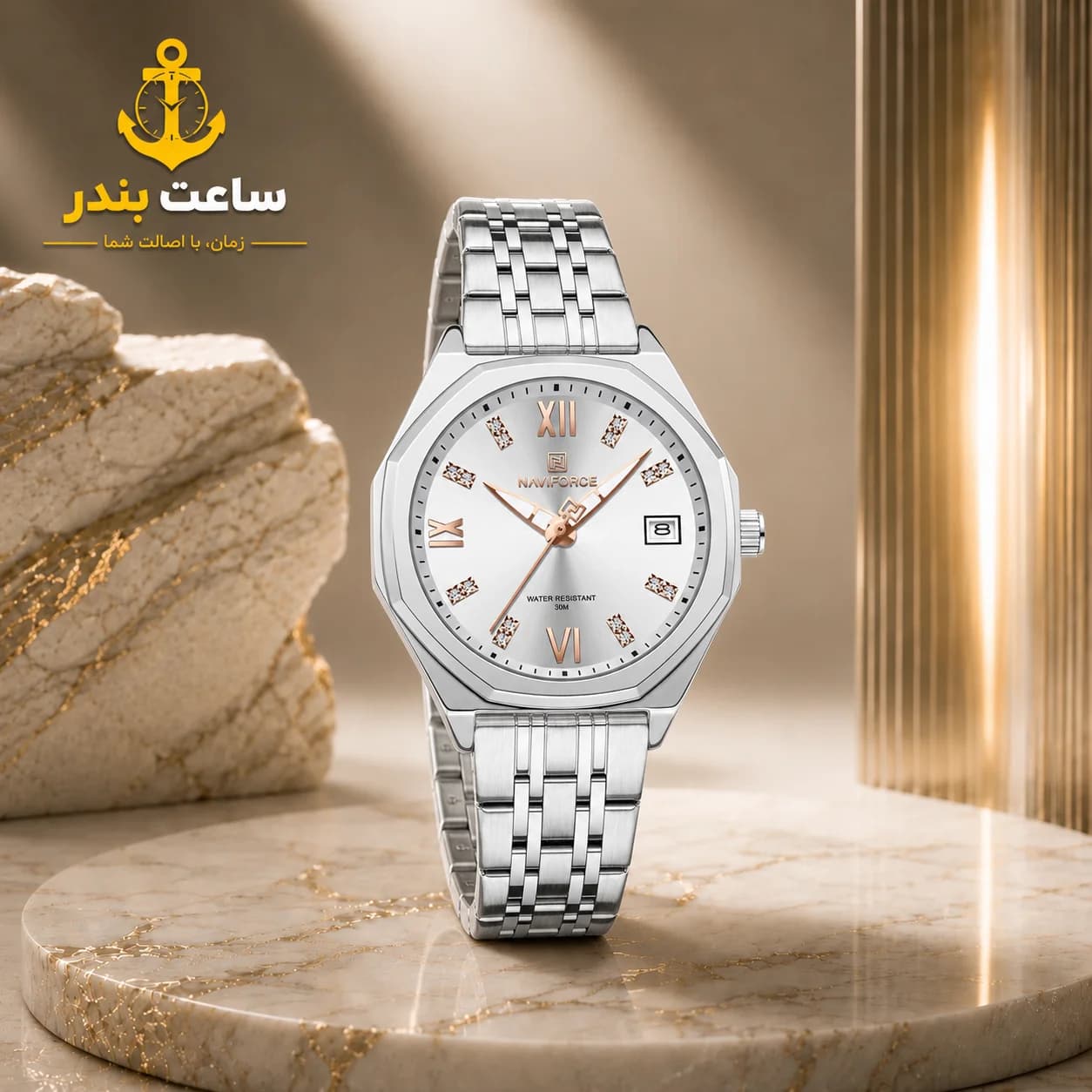 ساعت مچی زنانه اورجینال نیوی فورس NAVIFORCE NF5052 SWS