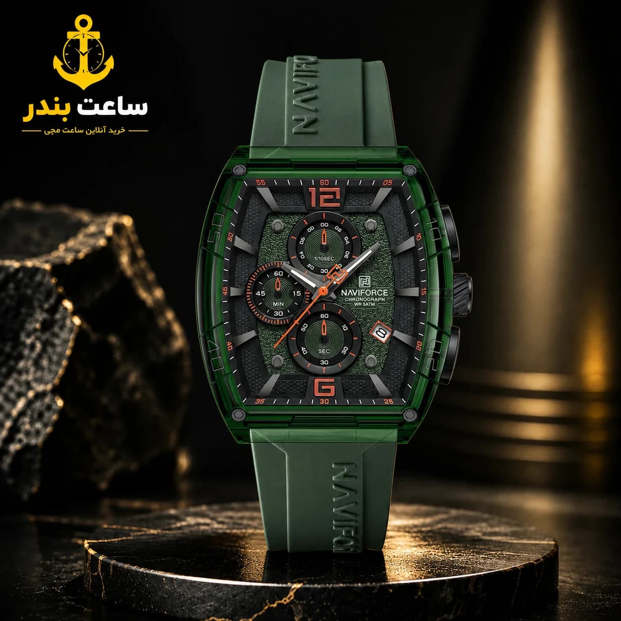 ساعت مچی مردانه اورجینال نیوی فورس NAVIFORCE NF6101 GNOGN