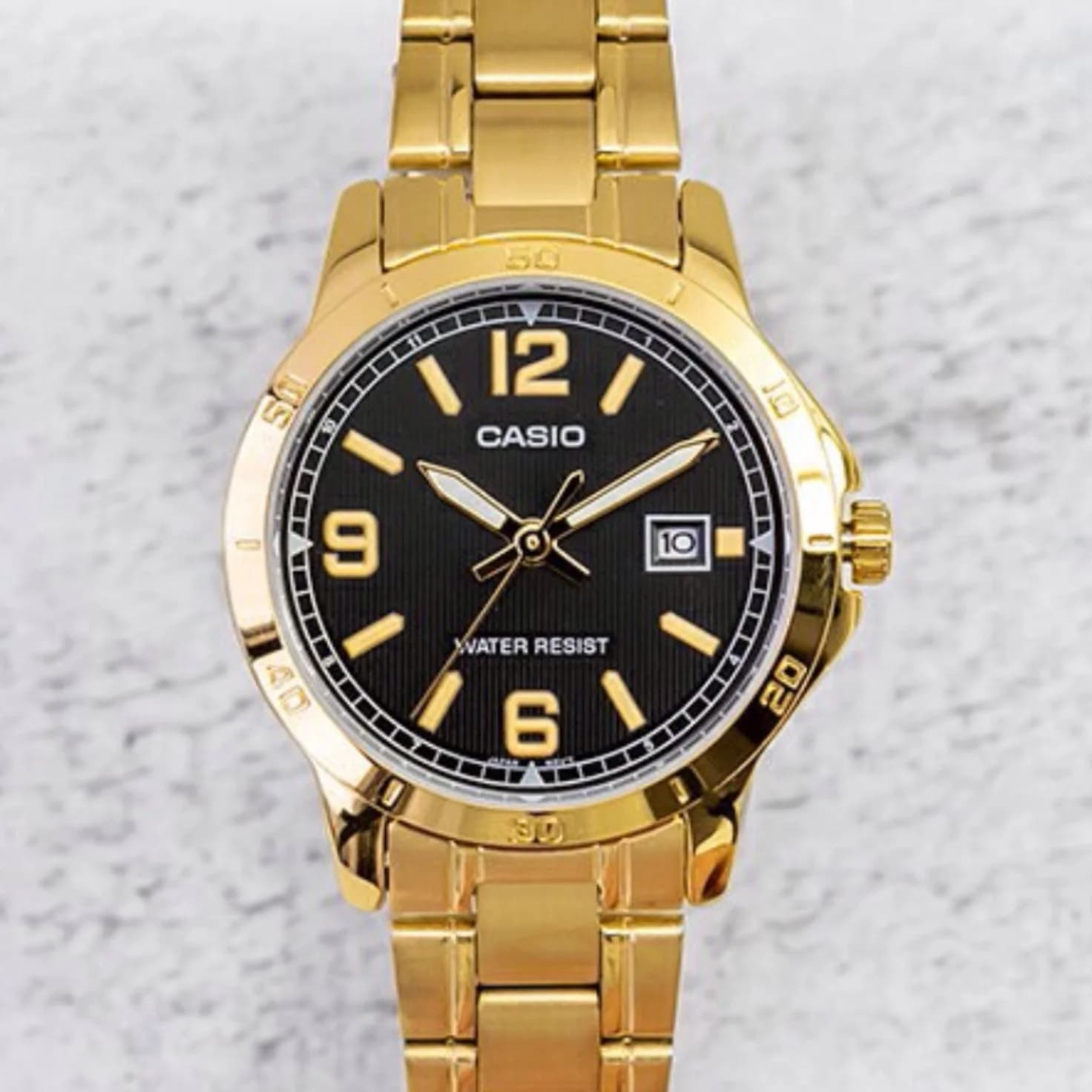 ساعت مردانه کاسیو CASIO MTP-V004G-1BUDF بند استیل طلایی — تصویر ۳