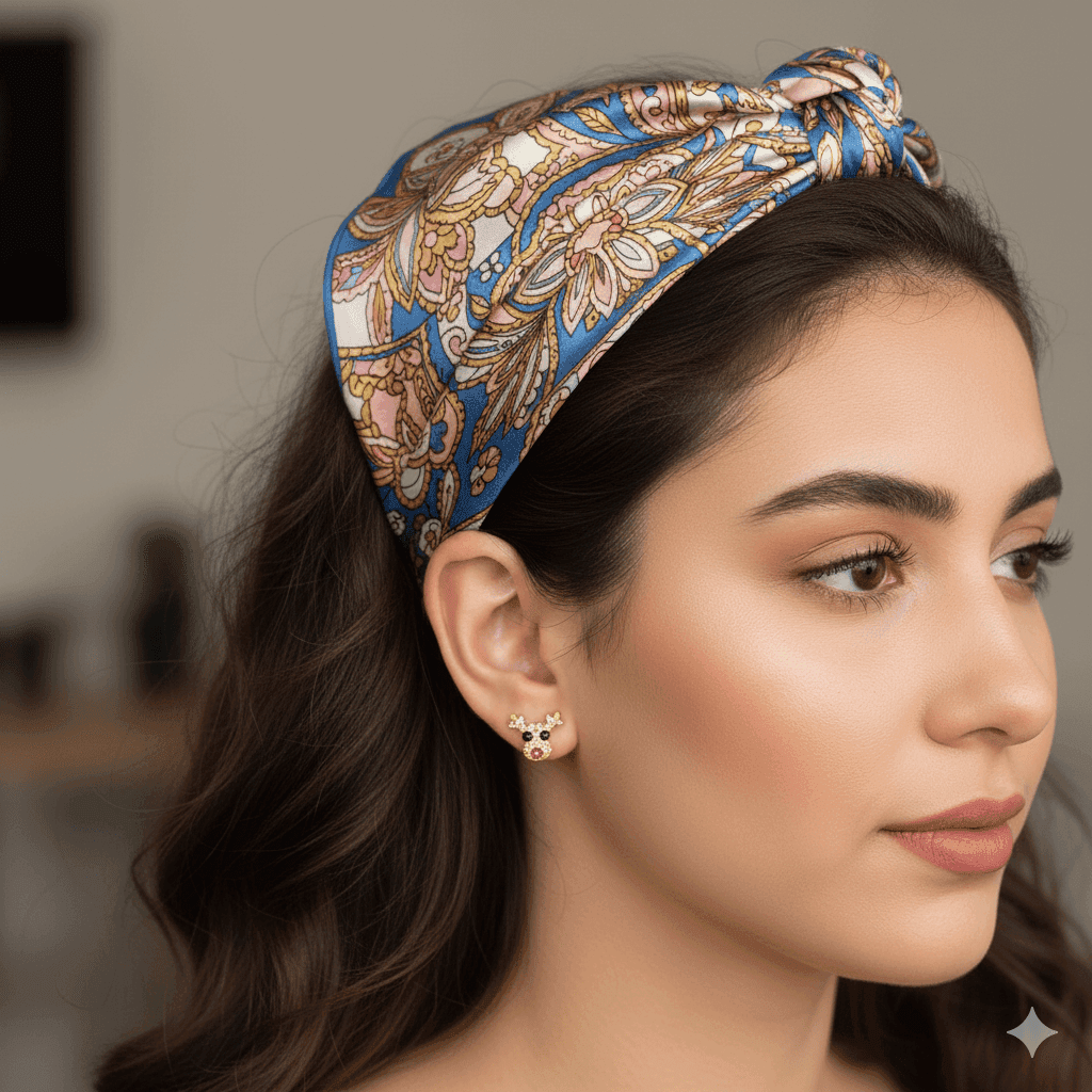 گوشواره نقره طرح گوزن نگیندار