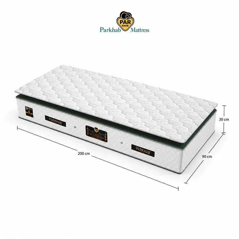 تشک سوپر طبی فنری پددار یک‌نفره پرخواب 90×200|رویه پددار نرم، مناسب فضای کوچک