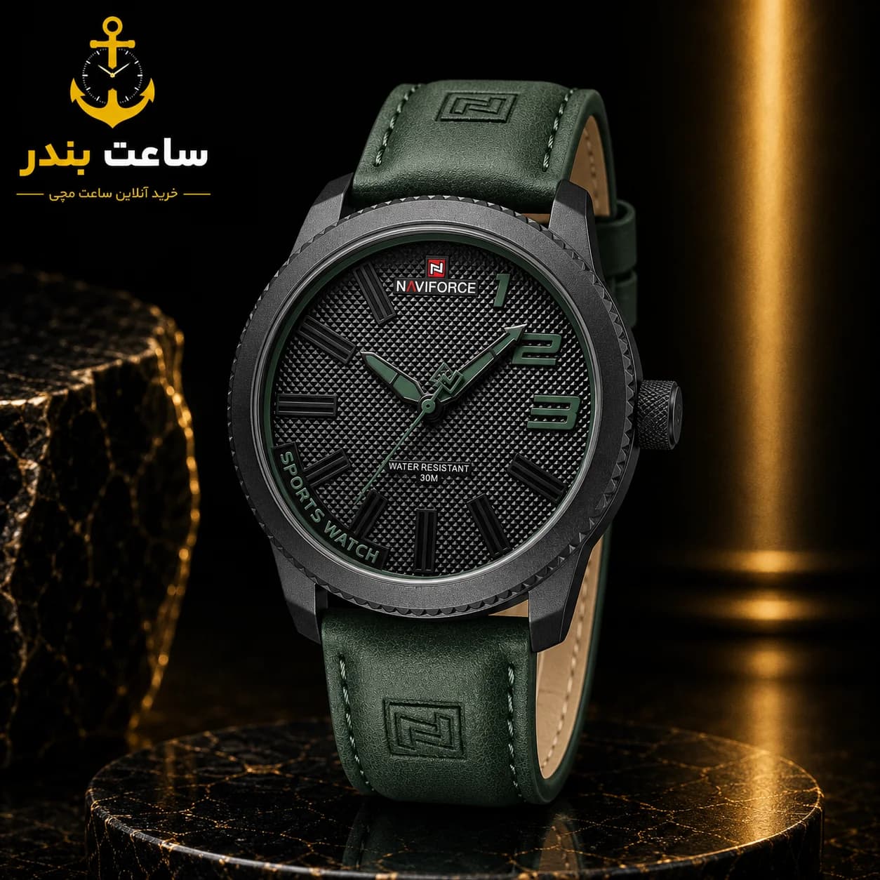 ساعت مچی مردانه نیوی فورس Naviforce NF 9202l B/GN/GN
