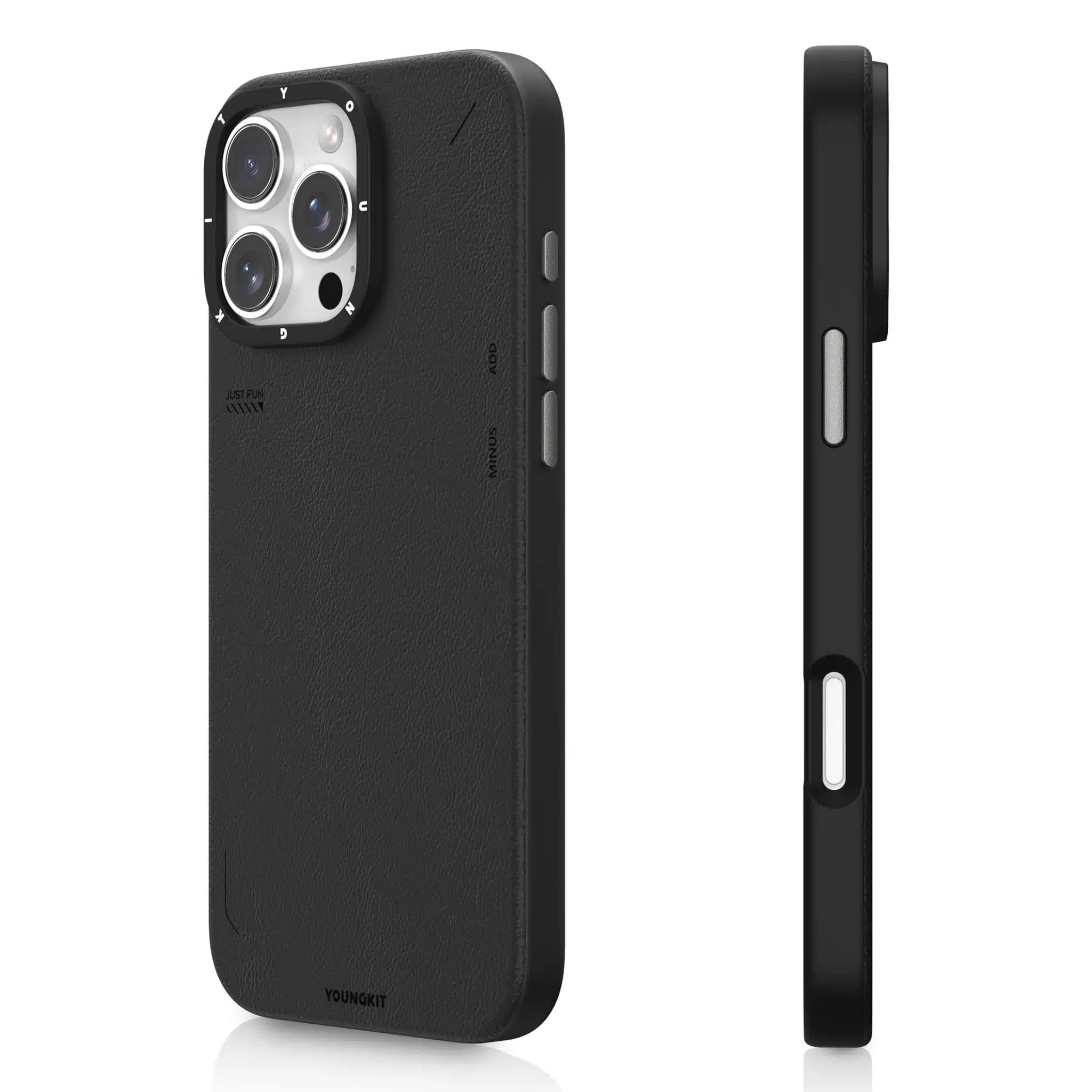 قاب آیفون از برند یانگ کیت / YoungKit مدل Simple Matte Leather رنگ Black — تصویر ۴